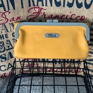 Fossil Yellow Leather Wallet